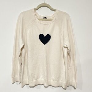 Talbots Cream Heart Design Knit Sweater Size XLP